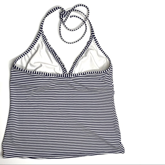 Lands’ End Navy White Striped Ruffled Bikini Set - Picture 13 of 16